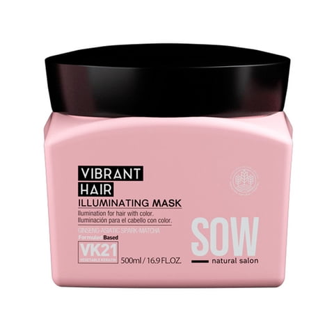 Sow - Vibrant Hair - Máscara Iluminadora Para El Cuidado Del Cabello Con Color Y Mechas 500Ml