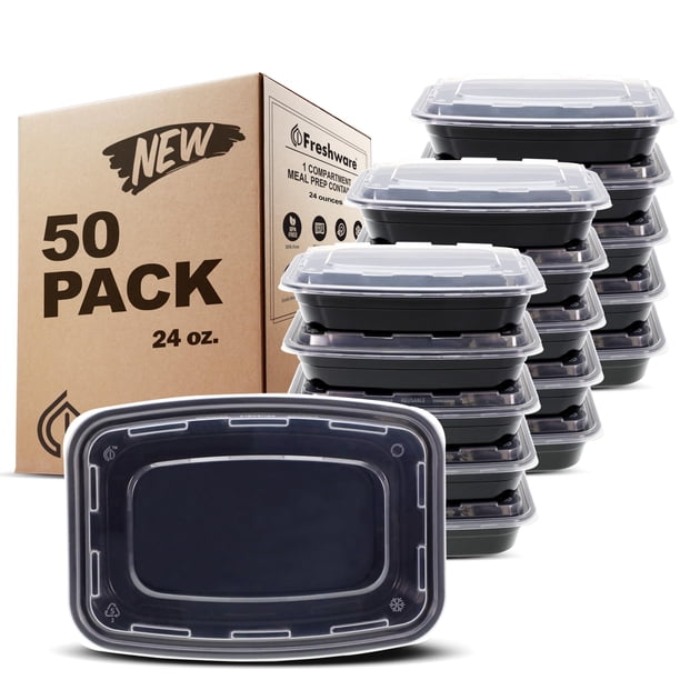 Recipientes para preparación de comidas Freshware, 1 compartimento, 50 unidades, 700 ml