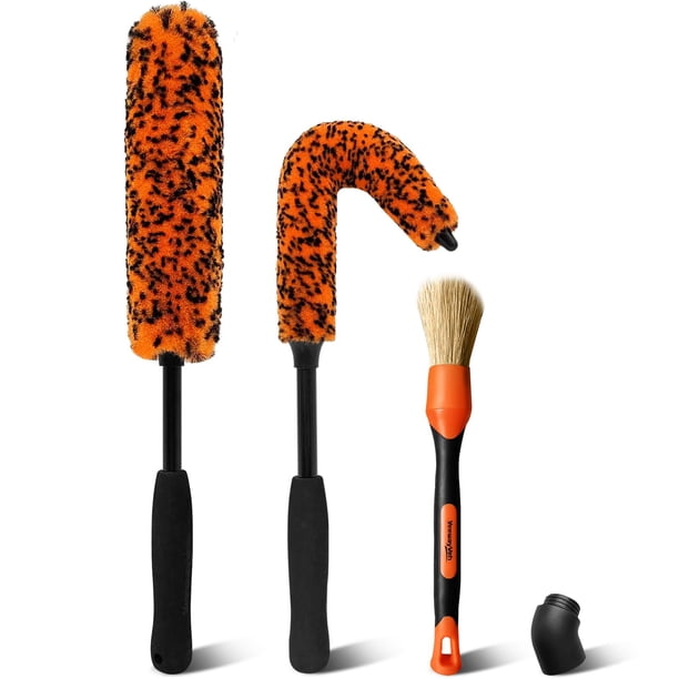 Kit de cepillos para ruedas de coche YeewayVeh, 3 piezas, llanta que se dobla rápidamente en 360°