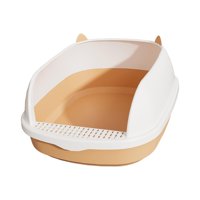 Magideal - Caja De Arena Para Gatos De Cara Alta, Bandeja De Arena Para Mascotas, Orinal Para Gatos, Orinal Semiabierto Portátil Profundo, Orinal Para Mascotas, Rosa S
