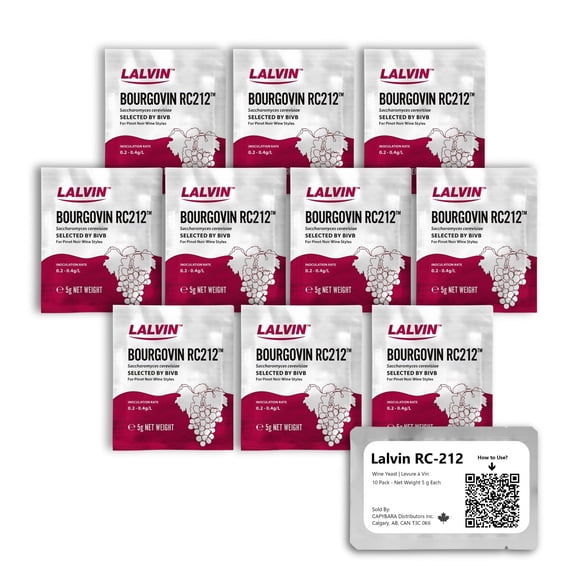 Levadura para vino CAPYBARA RC-212 10 sobres de 5 g