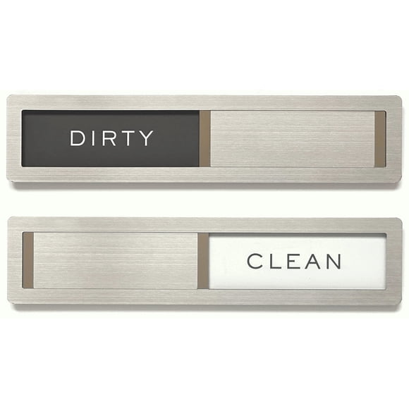 Imán para lavavajillas Kubik Letters Clean Dirty de acero inoxidable
