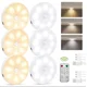 thumbnail image 2 of Luz del sensor de movimiento de las luces del paso del armario led, 3 temperaturas de colores USB recargable interior bajo la iluminación del gabinete (paquete de 6, sin soporte de carga), 2 of 3