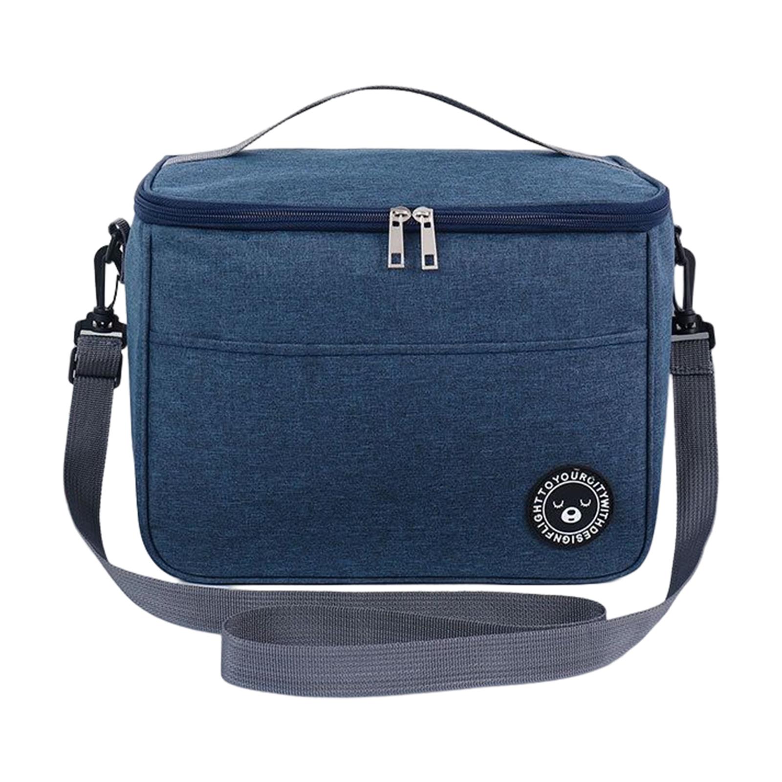 Ioensy - Bolsa Térmica Térmica Tela Oxford Gran Capacidad Para Trabajo Exterior Azul Oscuro