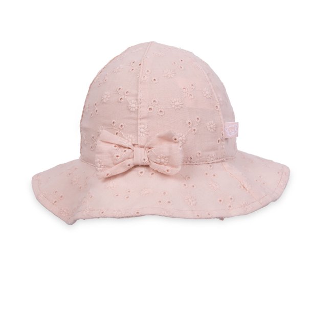Gorro Bebé Niña 100% Algodón Broderie Floral Rosado Pillin