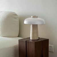 Santú Home & Deco - Lampara Led Blanco De Piedra Travertino
