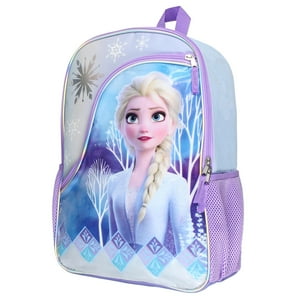 Mochila Disney Frozen Elsa De 16 Pulgadas Para Niñas, De Viaje Escolar, Con Diseños Reflectantes