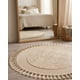 thumbnail image 3 of Alfombra Redonda Estilo Boho Chic con Flecos Textura sisal 80cm, 3 of 8