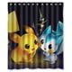 thumbnail image 1 of Cortina de ducha de Pokémon Pikachu, juego de cortinas de baño con ganchos, tamaño 60 x 72 pulgadas, 1 of 3