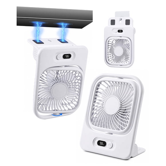 Ventilador Eléctrico WISFISSH 3 en 1 Magnético Plegable Blanco