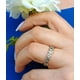 thumbnail image 5 of Anillo Pila Plata 925 Corazones Zirconia Compromiso Apilable talla 9, 5 of 6