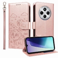 Funda Billetera Foxdock Compatible Con Xiaomi Redmi 14C 4G/5G, Diseño Perrito Tierno, Ranuras Para Tarjetas Y Soporte Plegable
