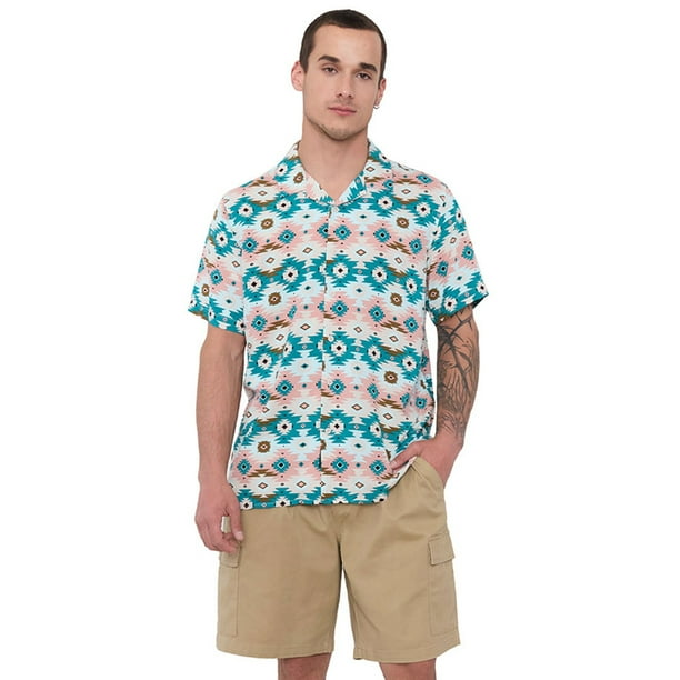 Guayabera Hombre Cuello Resort Celeste Corona