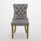 thumbnail image 1 of A&A Furniture, Nikki Collection Modern, High-end Tufted Solid Wood Contemporary Velvet Upholstered Dining Chair with golden Wood Legs Nailhead Trim 2-Pcs Set, Milky White,SW1401LG, 1 of 3