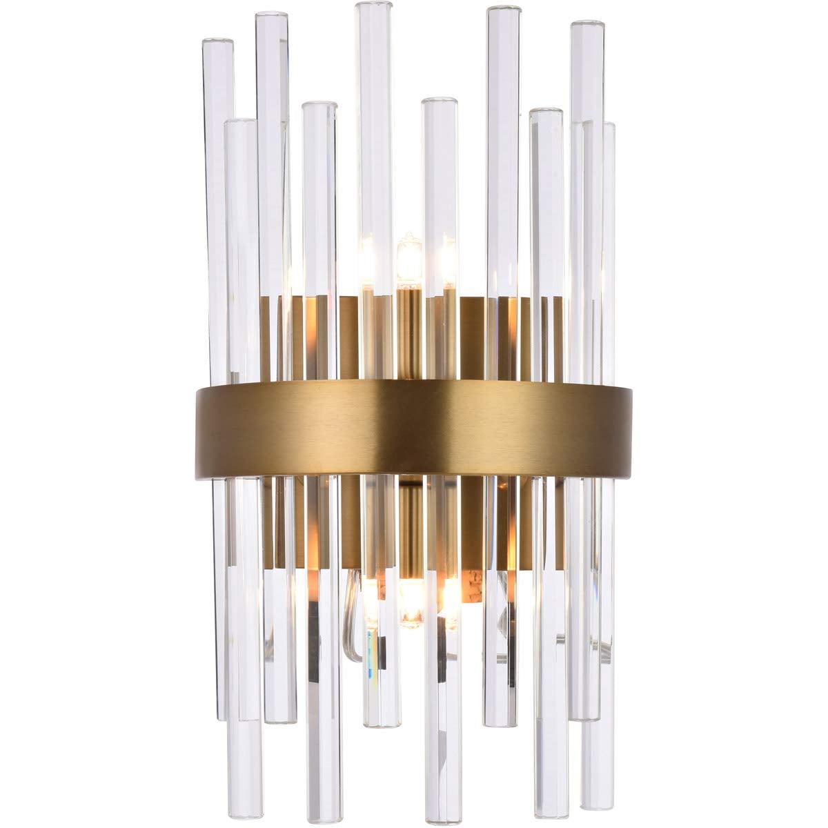 Aplique De Pared Elegant Lighting Dallas 36 Cm Cristal Dorado 110v