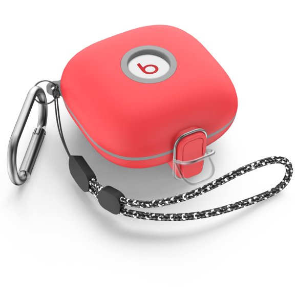 Estuche a prueba de golpes WOFRO de TPU rojo con cordón para Beats Fit Pro