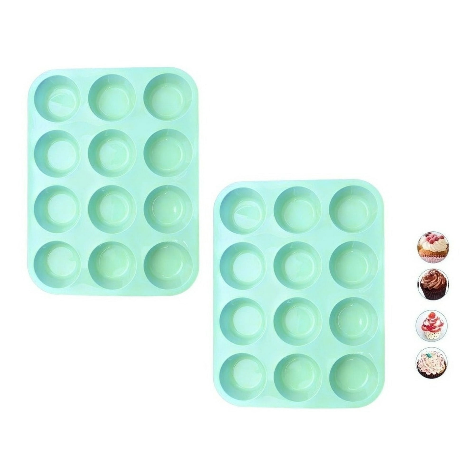 Genérico - Pack X2 Molde Cupcakes Molde 12 Magdalena Molde Muffin 12