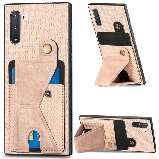 Funda Resistente para Samsung Galaxy Note 10 con Tarjetero y Soporte, Diseño Magnético Blanco
