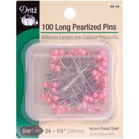 Pearlized Pins Dritz 68-44 De Largo, 3,8 Cm, Rosa (100 Unidades)