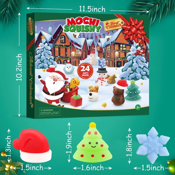 Calendario De Adviento 2024 Con 24 Squishys Navideños – Juguetes Suaves Anti-estrés – Material TPR – Ideal Para Niños De 3+ Años – Regalo Original