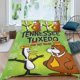 thumbnail image 2 of Tennessee Tuxedo y sus Cuentos Conjunto de sábanas temático, trío de piezas, cómodo y amigable con la piel, diseño único, regalo de decoración para el hogar para familiares, amigos y fans,173cm *218cm, 2 of 6