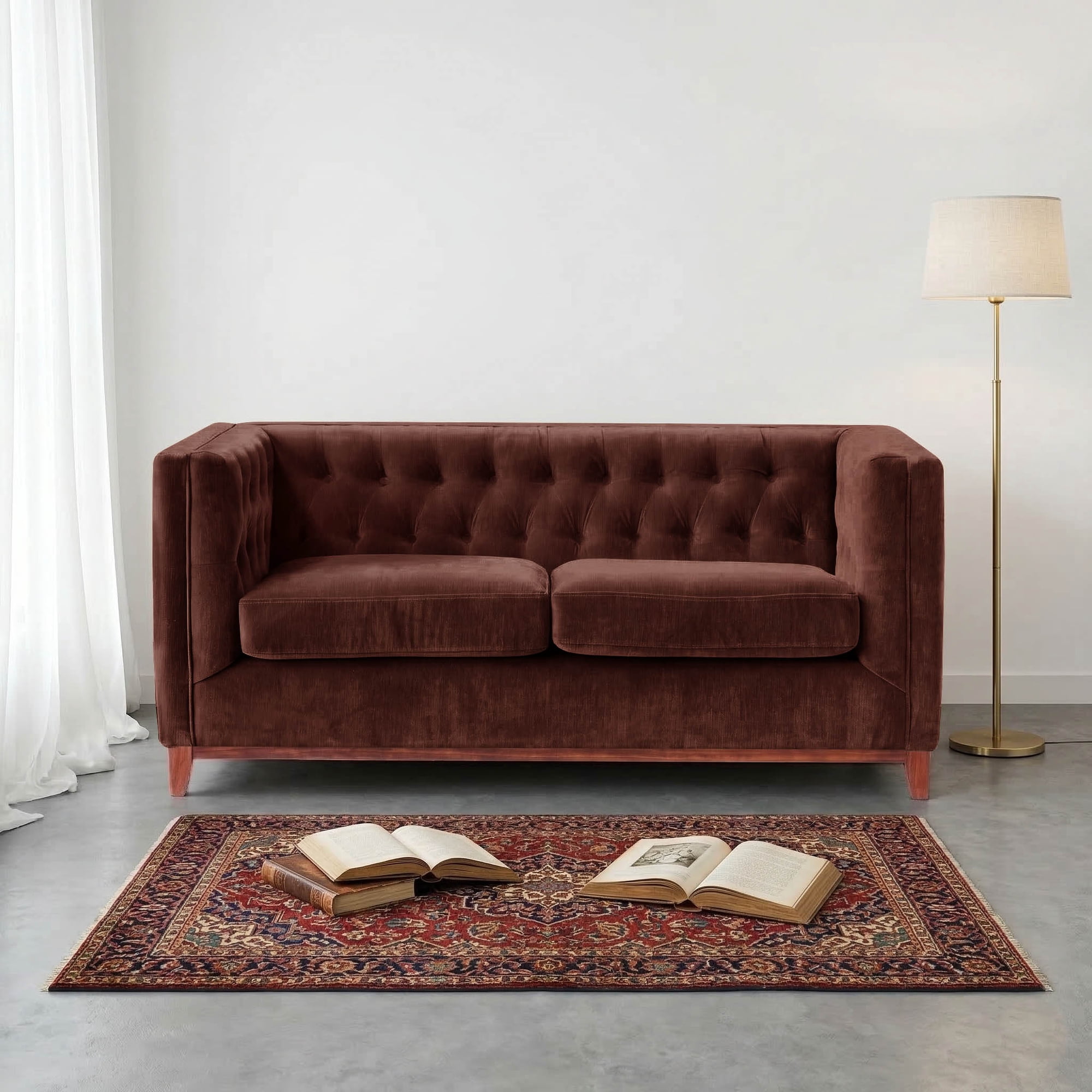 Latam Home - Sofa Roma 2 C Tela Velvet Chocolate
