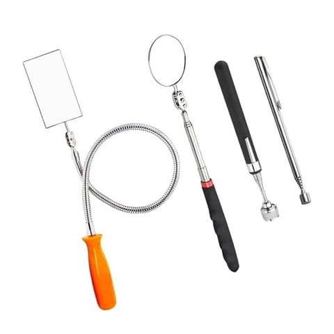 Genérico - Set De Inspeccion Automotriz Espejo E Imán Telescopico 4 Pzs