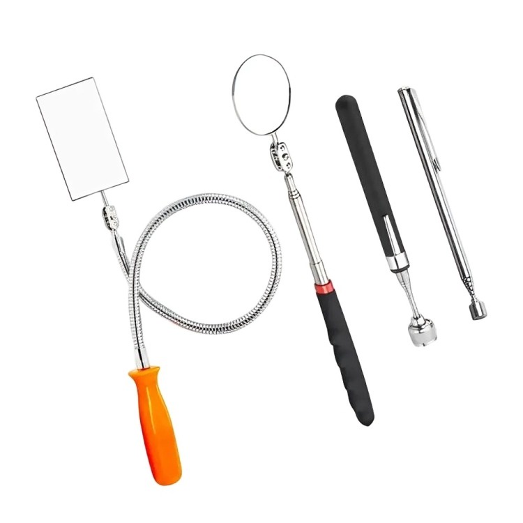 Genérico - Set De Inspeccion Automotriz Espejo E Imán Telescopico 4 Pzs