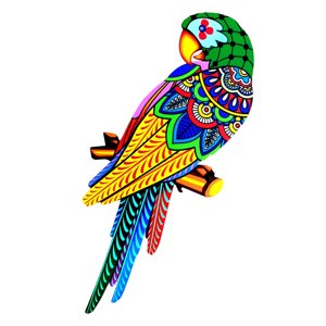 Bothyi - Pájaro Arte De La Pared Decoración Escultura Decoración Colgante Para Cerca De Interior Al Aire Libre Cabeza Verde A La Izquierda