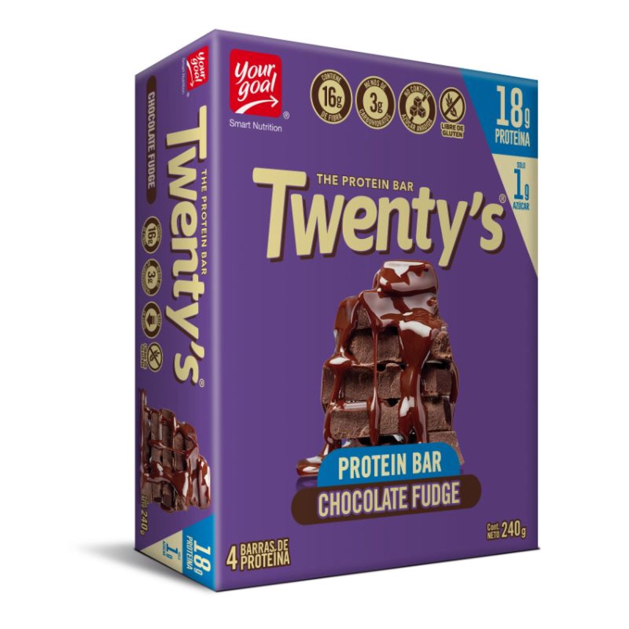 Barra De Proteínas Sabor Chocolate Twenty's 4 Un Your Goal