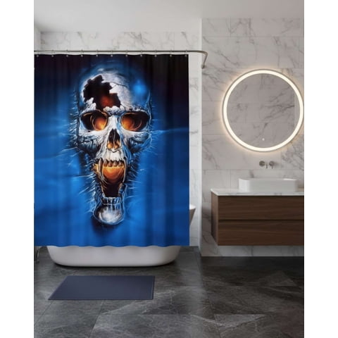 Mylhogar - Cortina De Baño Tela Género + Forro Impermeable