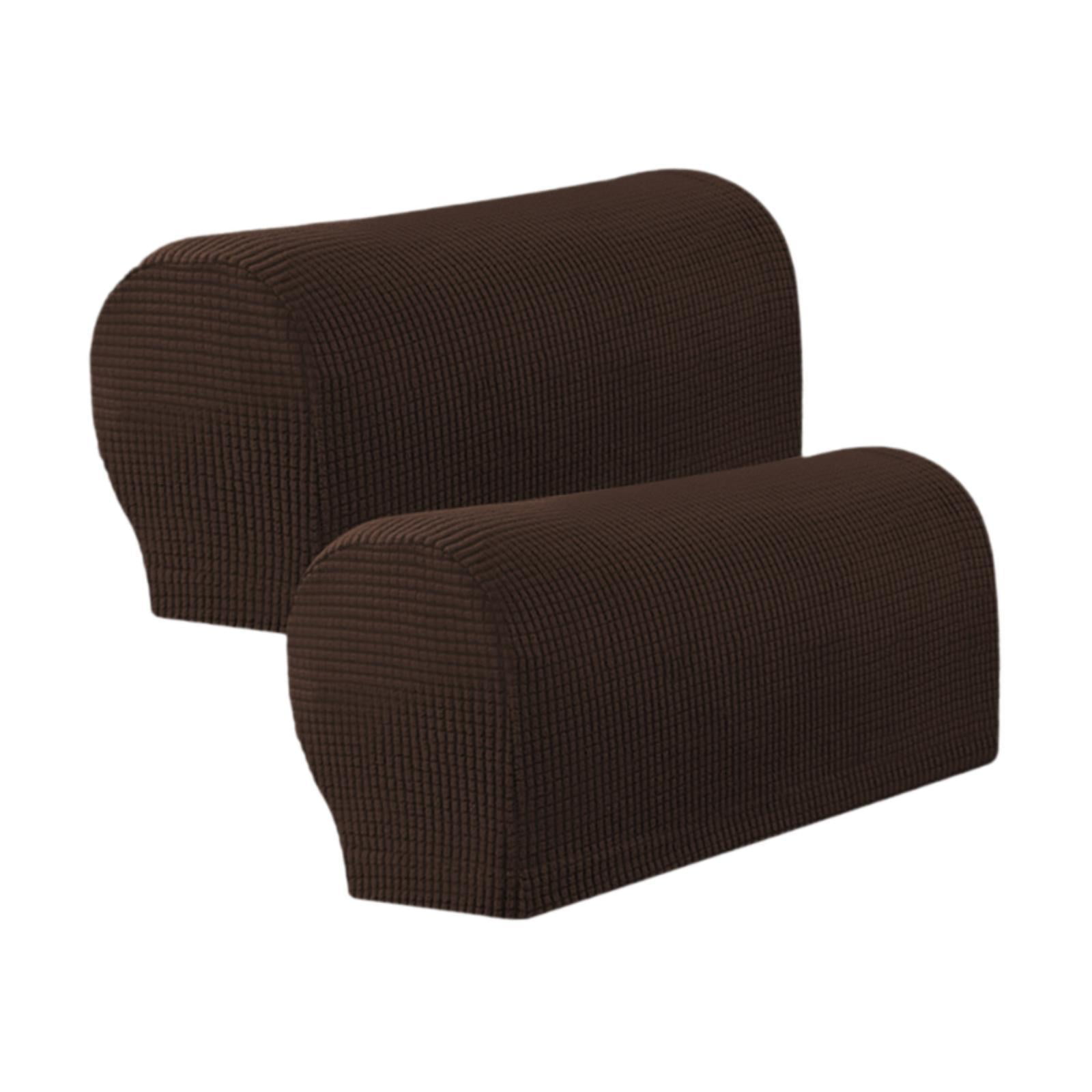 Bothyi - 2 Fundas Para Reposabrazos De Sofá, Lavables, Cómodas Y Elásticas, Para Sillas, Sofás, Color Café Oscuro
