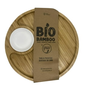 Decogreen - Tabla De Picoteo Bio Bamboo Quesos 30 Cm