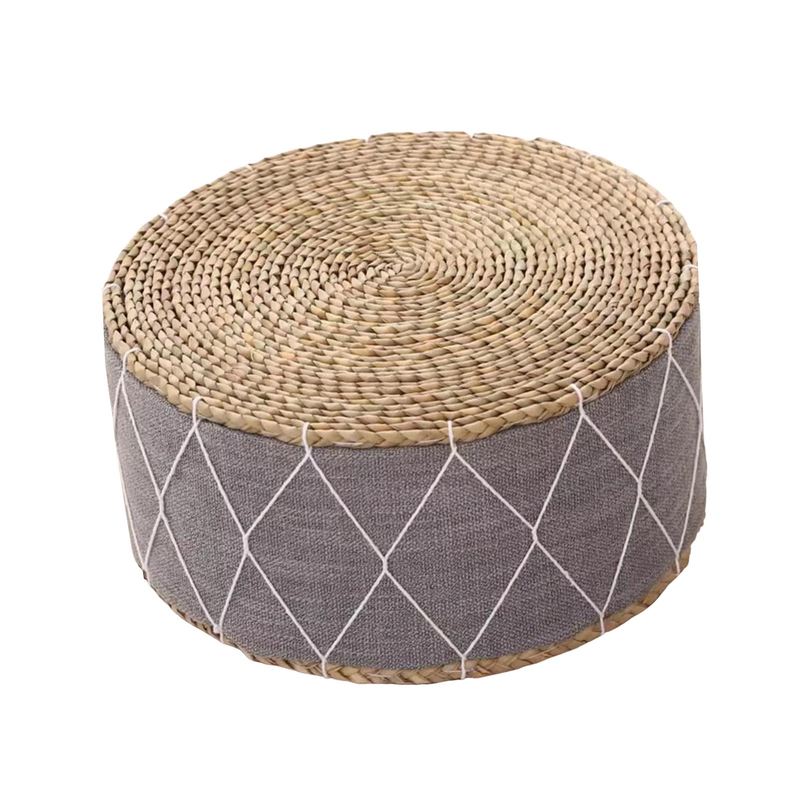 Ioensy - Cojín De Meditación, Tapete De Suelo De Tatami Tejido Portátil Para Oración Al Aire Libre, Interior, Gris