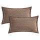 thumbnail image 1 of REGALWOVEN Fundas de Cojín Decorativas a Rayas Paquete de 2 Fundas de Almohada Suaves para Sofá Decoración del Hogar Marrón 12" x 20", 1 of 6