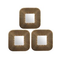 Vgo - Set De 3 Espejos Cuadrados 25X25 Cm C/U