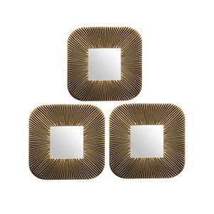 Vgo - Set De 3 Espejos Cuadrados 25X25 Cm C/U