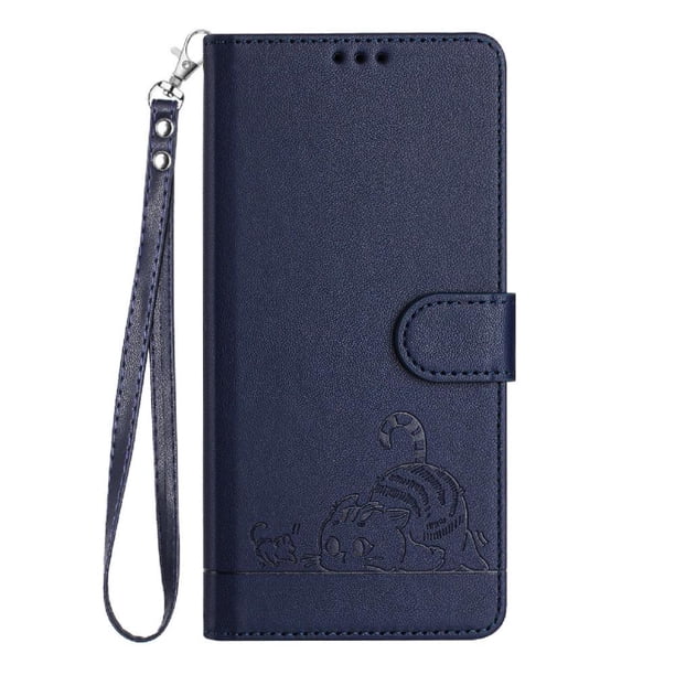 Funda tipo cartera FOXDOCK para Oppo Reno13 Pro con soporte, ranuras, RFID, diseño de gato