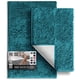 thumbnail image 1 of Juego de alfombras de baño Hearth & Harbor Chenille, color verde azulado, 2 piezas, 1 of 9