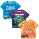 thumbnail image 1 of Monster Jam Megalodon El Toro Loco Grave Digger Monster Truck Big Boys, paquete de 3 camisetas naranja/púrpura/azul 14-16, 1 of 3