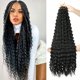 thumbnail image 3 of Xiao Hua Peluca de Crochet Sintética, Peluca de Crochet Negra de 18 Pulgadas con Ondas de Agua, Peluca de Crochet Preanudada para Tejido Rápido, Peluca de Estilo Bohemio con Ondas de Agua, 1 Pieza, 3 of 3