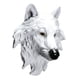 thumbnail image 1 of Cabeza De Lobo De Resina Decoraciones De Pared Mano De Obra Fina Duradera Decoración De Paredes De Habitación Blanco, 1 of 5