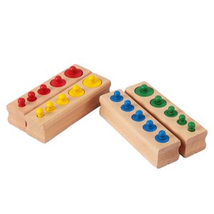 Magideal - Bloques De Cilindros Con Perillas De Juguete Montessori, Perilla De Madera, Cilindros De Registro, Bloques De Escalera Cilíndrica Para Escuela Y Bebé,