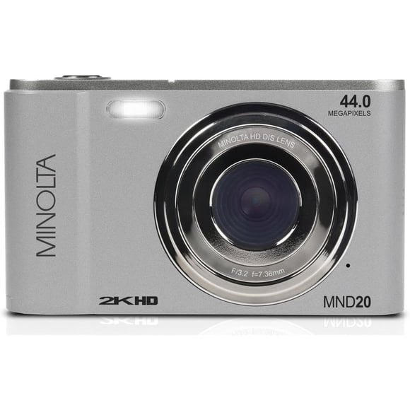 Camara Digital Minolta MND20 44MP 2.7K UHD 16X Zoom Plateada