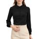 thumbnail image 1 of INSPIRE CHIC Blusa de Mujer con Cuello Peter Pan Casual de Negocios de Manga Larga Camisa de Botones para el Trabajo XL Negro, 1 of 4