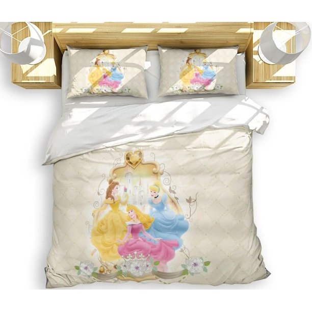Princess Series Cartoon Duvet Cover Anime Soft Bedding Set 3D Print Comforter Cover Set