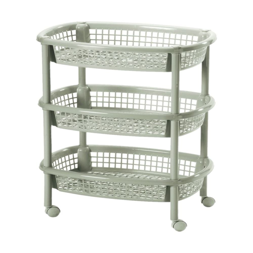 Rimax - Canasta Ovalada Gris Metalizado