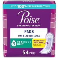 Almohadillas Poise 3 Drop Light Para Incontinencia Y Posparto, 54 Unidades