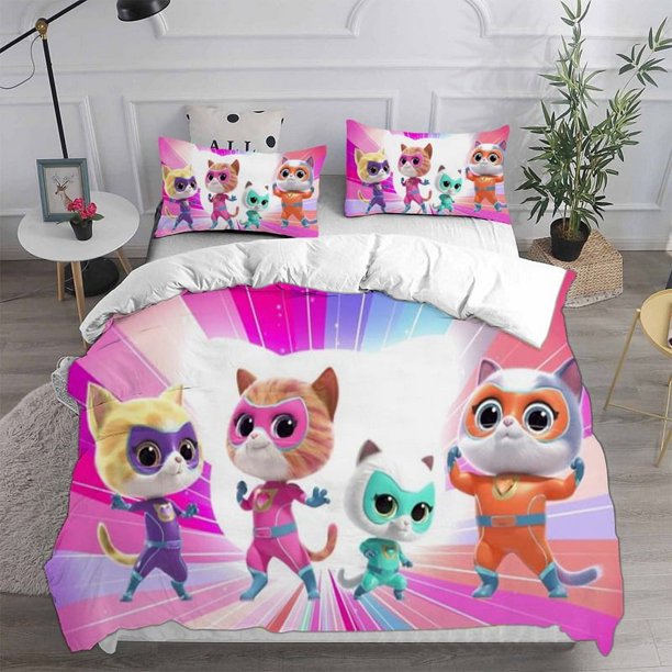 Super Kitties Bedding Sets Comforter Quilt Bed Cover Duvet Cover Pillow Case - Pieces Sets Kids Adult Size