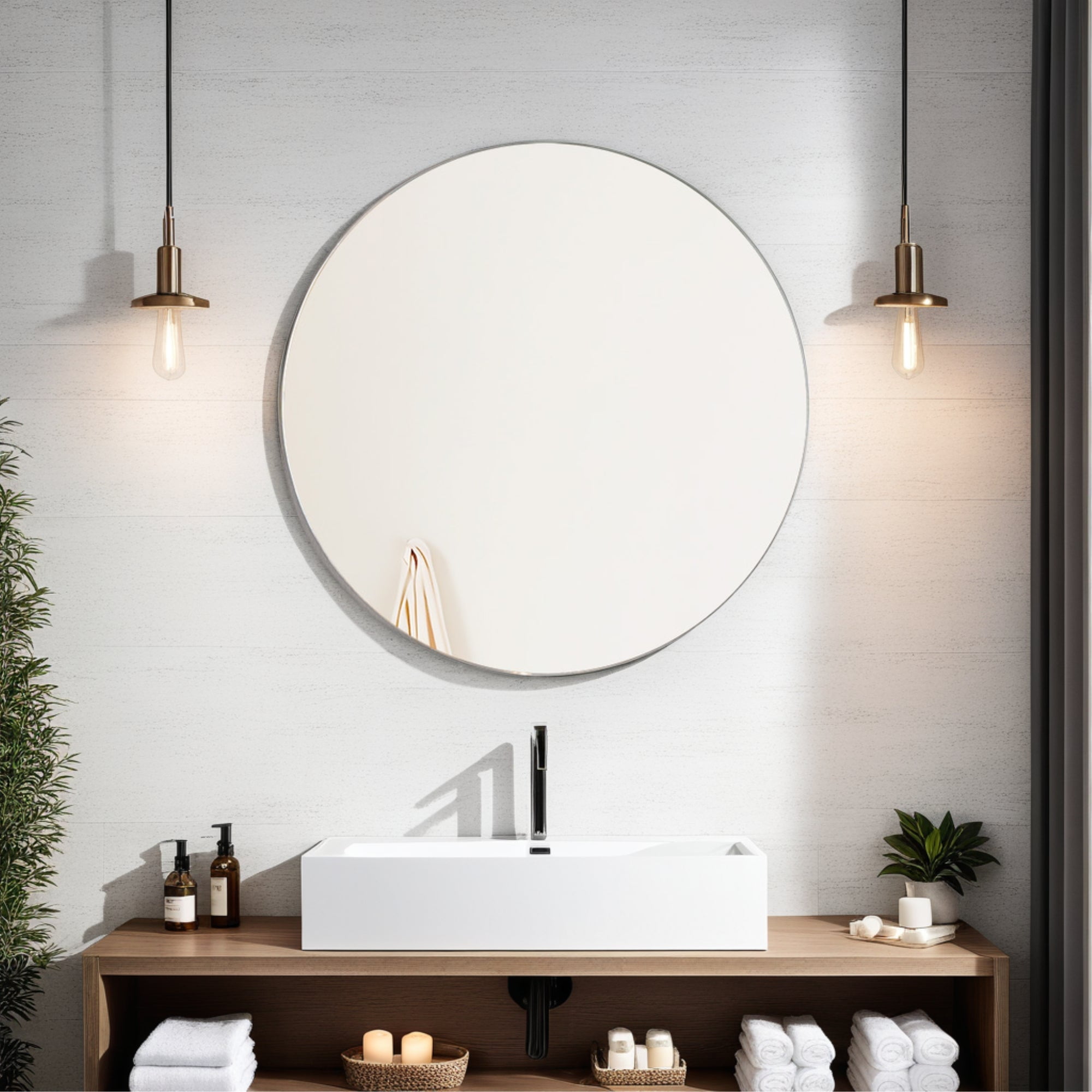 Fmfurniture - Espejo Redondo 50x50x1,9 Cm